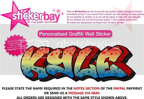 Wall Sticker Art Personalised Name Graffiti Boy Bedroom Girls Nursery ...