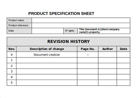 FREE 12+ Specification Sheet Samples in PDF