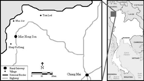 Location of the three case-study villages in northern Thailand ...