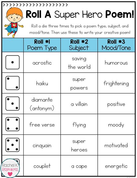 Roll A Poem - Poetry Activity | Poetry activities, Teaching writing ...