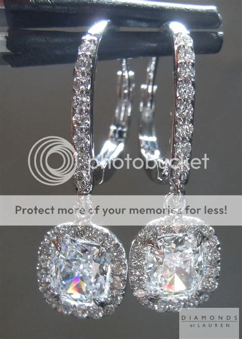 Colorless Diamond Earrings | Diamond Dangle Earrings | Diamond Halo Earrings