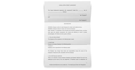 Grab This Free Casual Employment Contract Template | Unrubble Templates