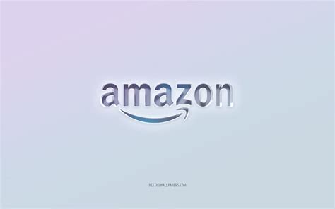 Amazon logo, cut out 3d text, white background, Amazon 3d logo, Amazon ...