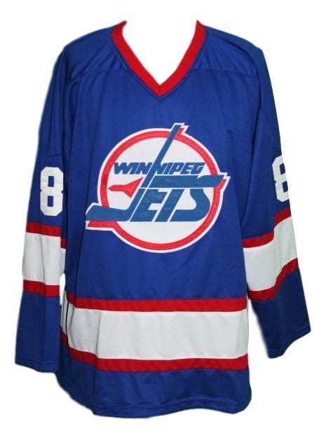 Custom Name # Winnipeg Jets Retro Hockey Jersey New Blue Selanne #8 Any ...