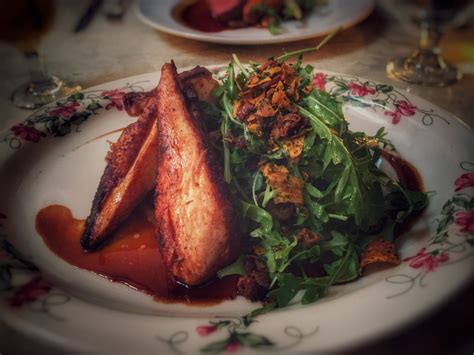 Chicken - sweet potato · arugula · chicken jus · savory cr… | Flickr