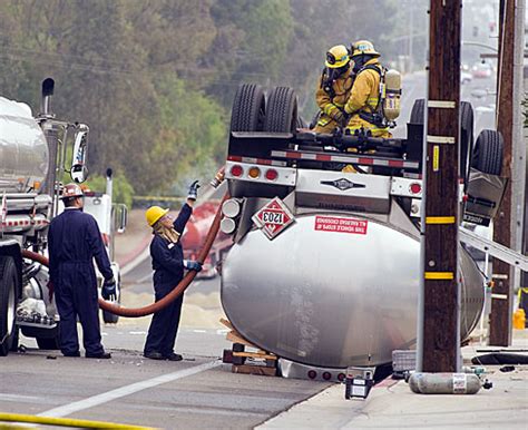 Tanker truck overturns; hazmat crew on scene – Orange County Register