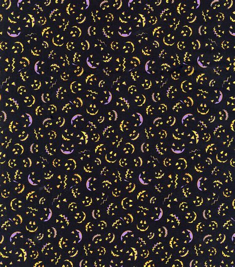 Hi Fashion Glowing Nighttime Pumpkins Halloween Cotton Fabric | JOANN