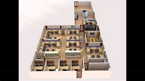 Floor plan 3d office - video vtarc - YouTube