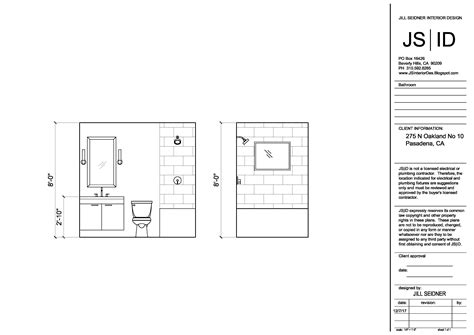 Pasadena, CA Tenant Improvement Project Bathroom Remodel Elevation Drawing. #InteriorDesign # ...