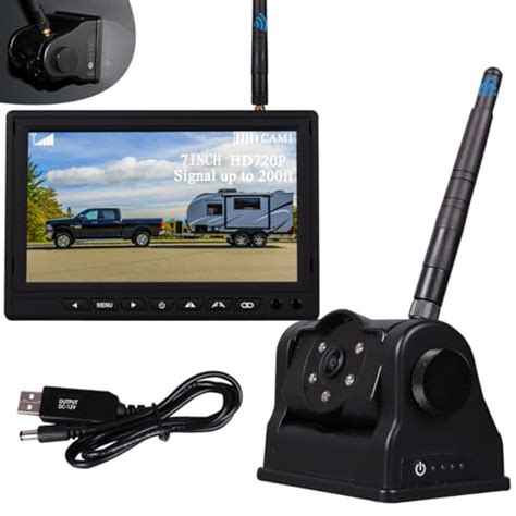 Idpoo Magnetic Backup Camera Wireless with 7" Monitor Rechargeable Large Capacity Battery Rear ...