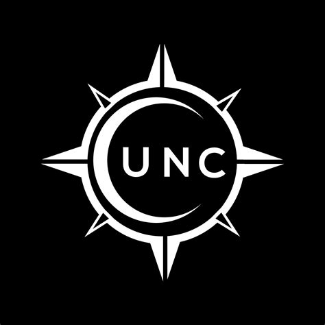 UNC abstract technology logo design on Black background. UNC creative ...