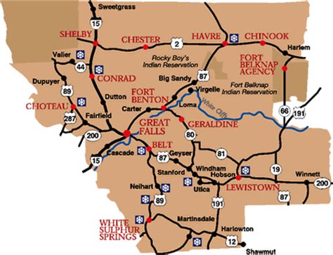 Detailed Montana State Map