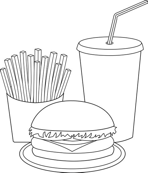 French Fries Coloring Page - Coloring Home