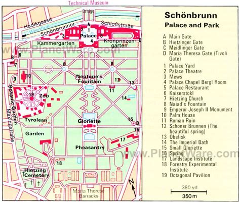 Schonbrunn Palace Floor Plan Map - Vienna Attractions