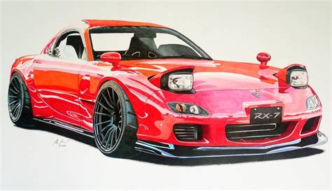 @mad_mike13_art on Instagram: “Mazda RX-7 61x86cm…” | Mazda rx7, Mazda ...