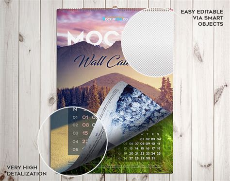 40+Premium and Free PSD Calendar Templates & Mockups to create the best ...