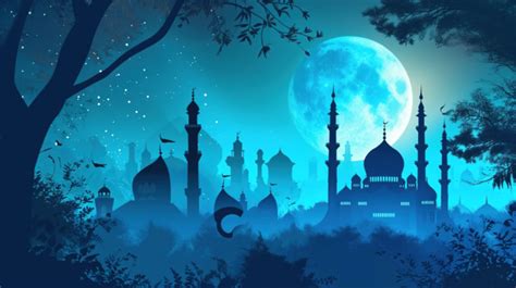 Ramadan Mubarak Background With Blue Dome Mosque, Islamic Mosque, Mosque Dome, Mosque Background ...