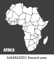 Free art print of Africa political map with names of the biggest countries. Flat vector ...