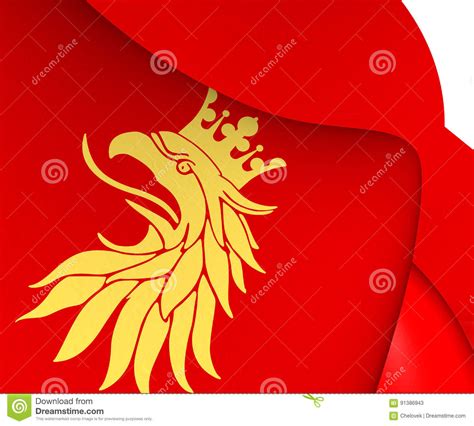 Flag of Skane, Sweden. stock illustration. Illustration of curve - 91386943