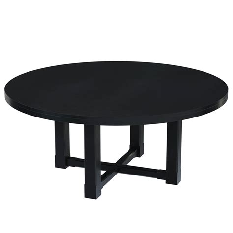 Evanston Rustic Solid Wood Black Round Dining Table
