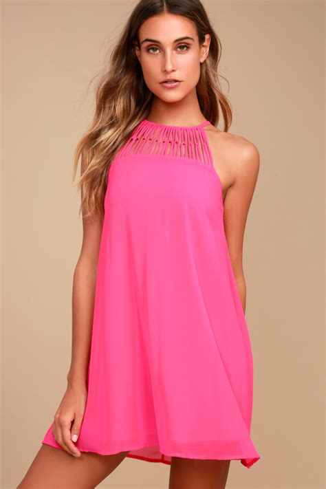 Cute Fuchsia Dress - Swing Dress - Caged Dress - Lulus