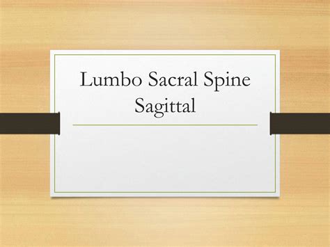 SOLUTION: Lumbo sacral spine sagittal - Studypool