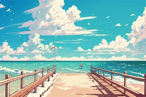 Beach Anime Backgrounds Images - Free Download on Freepik