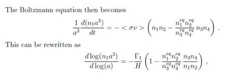 homework and exercises - Boltzmann equation in cosmology - Physics Stack Exchange