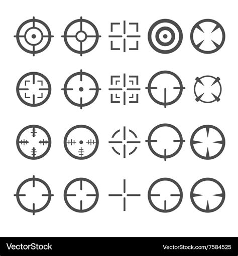 Crosshair icon set target mouse cursor pointers Vector Image