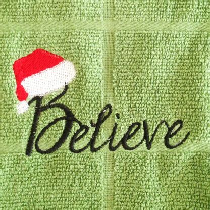 Christmas Machine Embroidery Design – “Believe” with Santa Hat - Machine Embroidery Geek