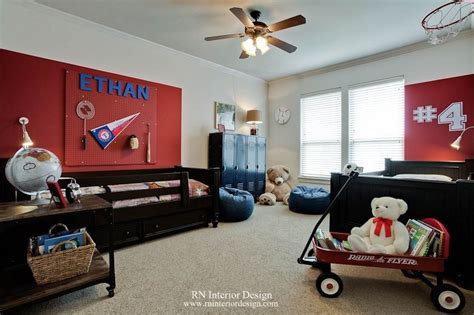 Boys Bedroom sports theme-Design by Rania Nasser of RN Interior Design | Boys bedroom makeover ...