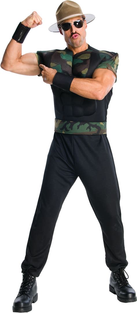 Adult WWE WWF Wrestling Sergeant Sargent Sgt. Slaughter Costume - Walmart.com - Walmart.com