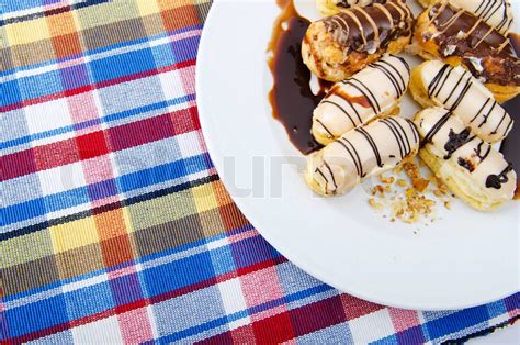 Desserts served in the plate | Stock image | Colourbox