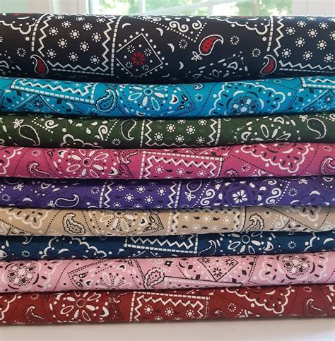 Bandana print cotton fabric by the yard | Etsy