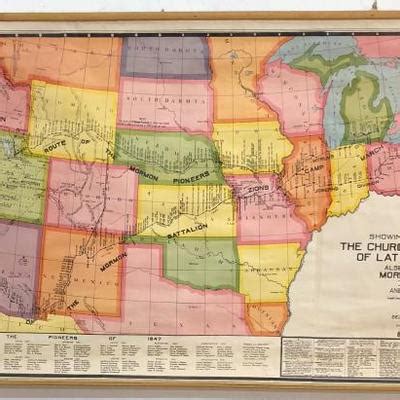 LDS Pioneer Map Mormon Battalion 1929 | EstateSales.org