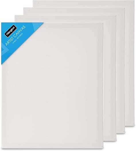 Fineway Pack of 4 Large Artist Blank White Stretched Canvas Size 15.7" X 19.7" (40cm X 50cm ...