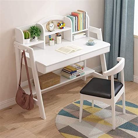 N/ A Student Study Desk Desk Bedroom with Bookshelf Best Gift Desk for Boys and Girls (no Chair ...