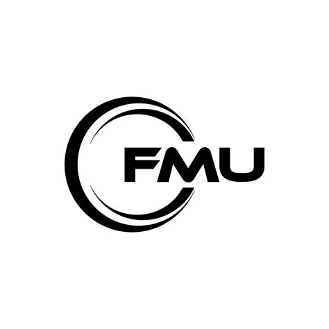 FMU letter logo design in illustration. Vector logo, calligraphy ...