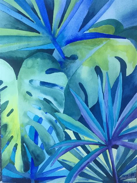 Art Watercolor tropical rain forest vegetation nature | Plant art ...