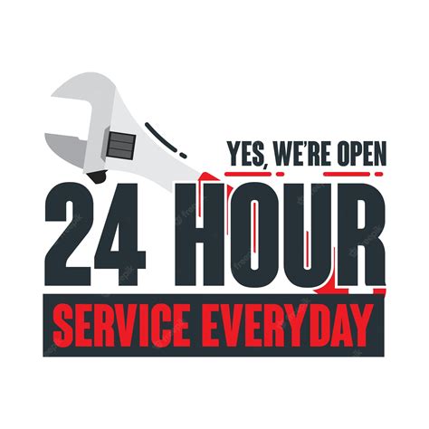 Premium Vector | 24 hour service everyday banner with wrench tool eps ...