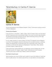 Carlos P. Garcia.docx - Talambuhay ni Carlos P. Garcia administrator ...