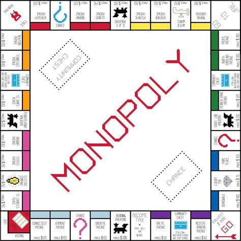 Monopoly Game Board Cross-stitch, DIY Kit - Etsy