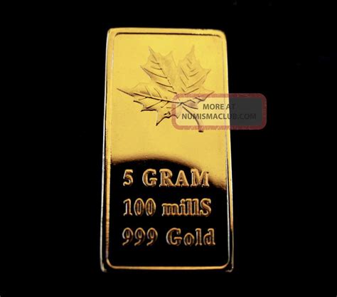 Maple Leaf Bar 5 Gram Gold Bar