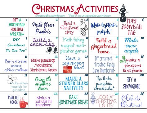 Family Activities Advent Calendar {Free Printable!}