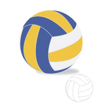 Blue Yellow Watercolor White Transparent, Cartoon Watercolor Yellow And Blue Volleyball ...