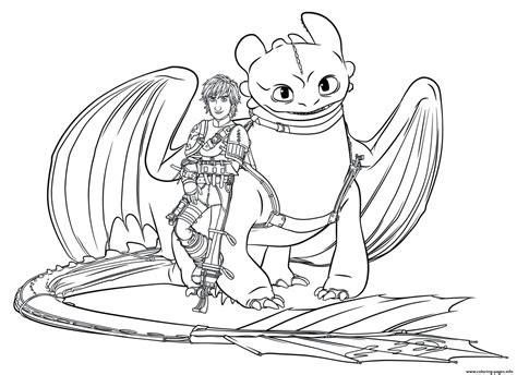 Hiccup And Toothless Dragon Coloring page Printable