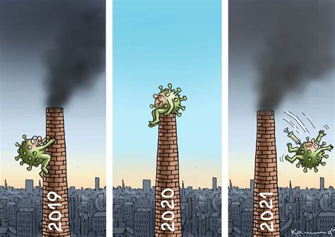 COVID & Climate Change [cartoon by Marian Kamensky] : r/ZeroWaste