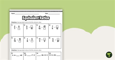 Equivalent Ratios Anchor Chart