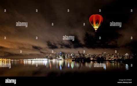 Vancouver downtown skyline at night, Canada BC Stock Photo - Alamy