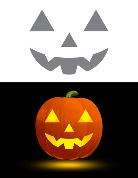 Printable Smiling Jack-o'-lantern Face Pumpkin Stencil